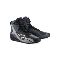 Baskets moto femme Alpinestars Stella Faster-4 Noir Gris Violet