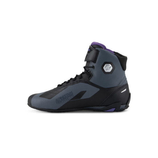 Baskets moto femme Alpinestars Stella Faster-4 Noir Gris Violet