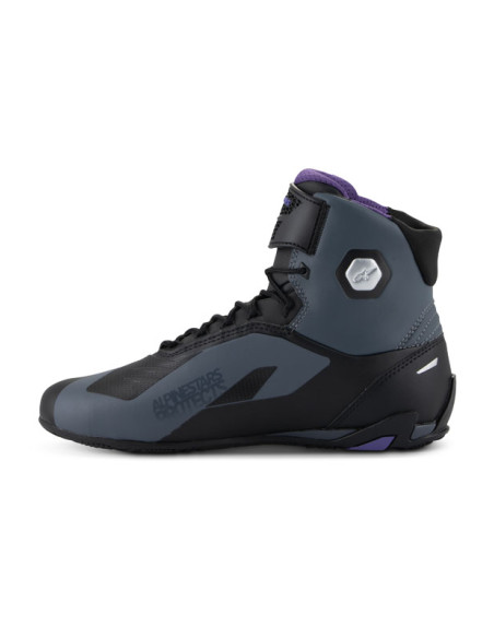 Baskets moto femme Alpinestars Stella Faster-4 Noir Gris Violet