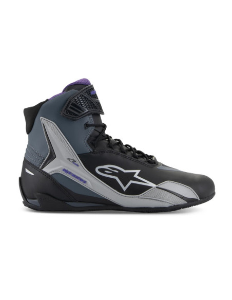 Baskets moto femme Alpinestars Stella Faster-4 Noir Gris Violet