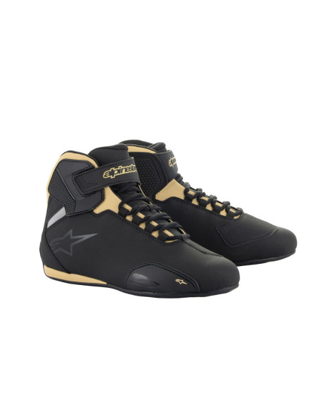 Baskets moto femme Alpinestars Stella Sektor Noir Or