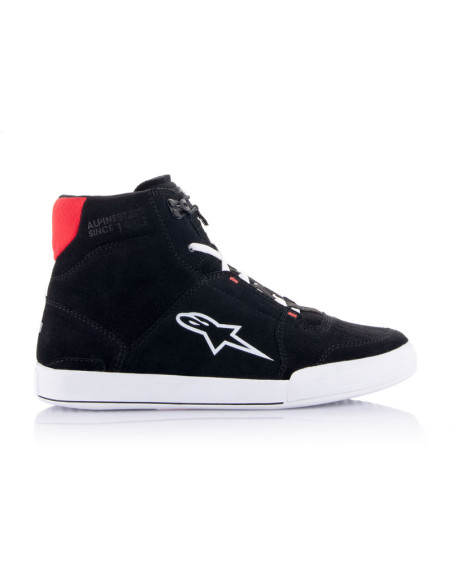 Baskets moto Alpinestars Chrome Noir Blanc Rouge