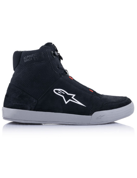 Baskets moto Alpinestars Chrome Noir Cool Gris Rouge