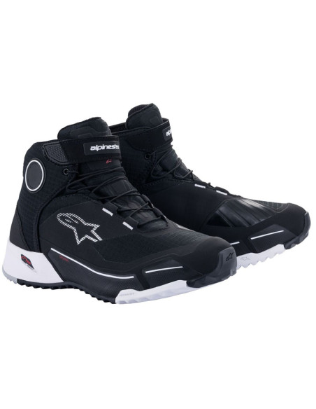 Baskets moto Alpinestars CR-X Drystar Noir Blanc