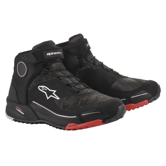 Baskets moto Alpinestars CR-X Drystar Noir Camo Rouge