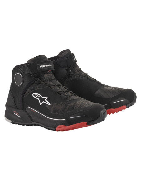 Baskets moto Alpinestars CR-X Drystar Noir Camo Rouge