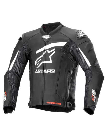 Blouson moto cuir Alpinestars GP Plus R V4 Noir Blanc