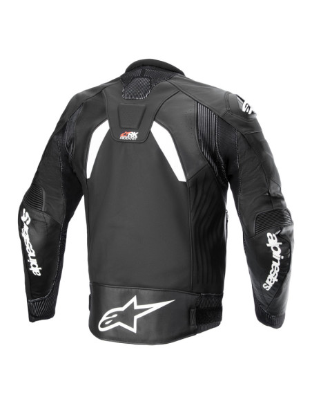 Blouson moto cuir Alpinestars GP Plus R V4 Noir Blanc