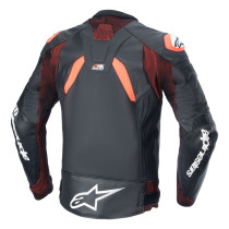 Blouson moto cuir Alpinestars GP Plus R V4 Noir Rouge Fluo 2