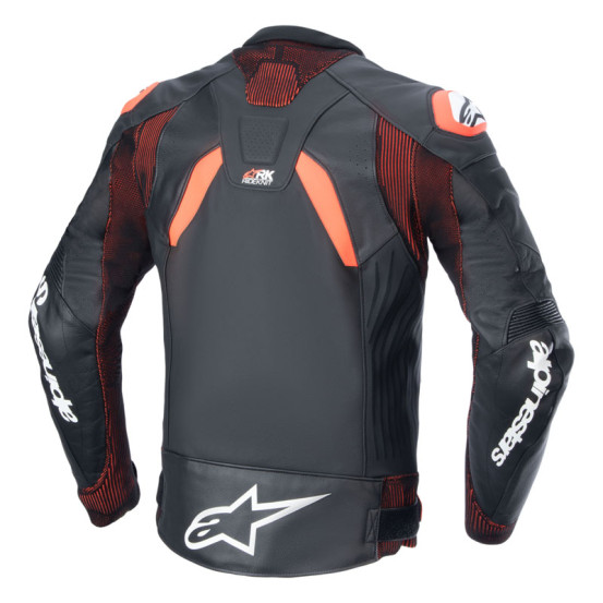 Blouson moto cuir Alpinestars GP Plus R V4 Noir Rouge Fluo