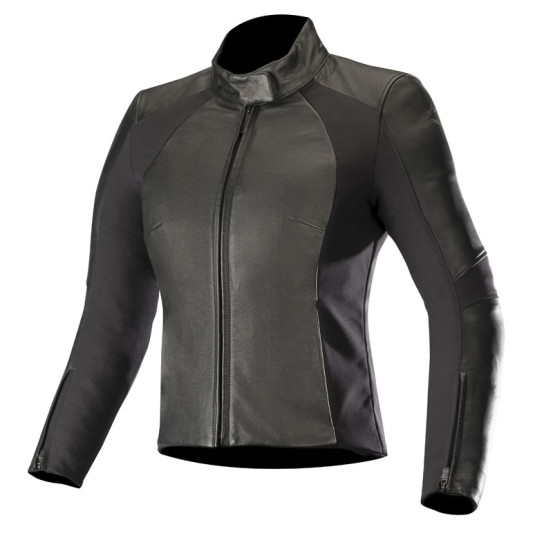 Blouson moto cuir femme Alpinestars Vika V2 Noir