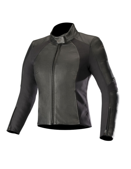 Blouson moto cuir femme Alpinestars Vika V2 Noir