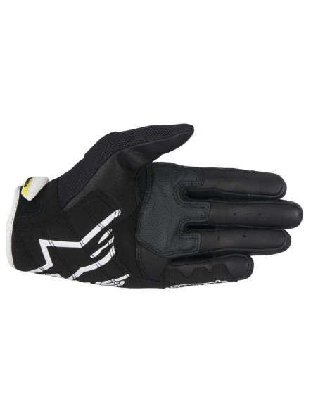 Gants moto racing Alpinestars SMX-2 Air Carbon V2 Noir Blanc Jaune Fluo