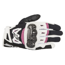 Gants femme moto femme Alpinestars Stella SMX-2 Air Carbon V2 Noir Blanc Fuschia
