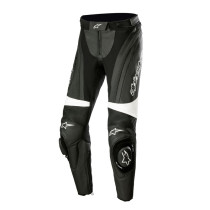 Pantalon moto cuir femme racing Alpinestars Stella Missile V3 Noir Blanc