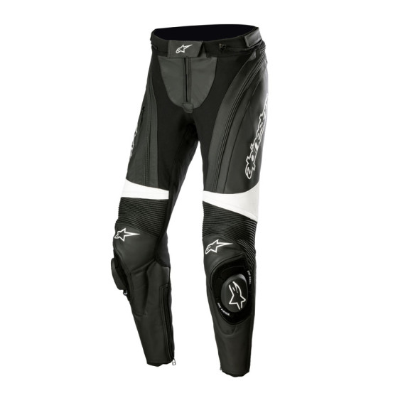 Pantalon moto cuir femme racing Alpinestars Stella Missile V3 Noir Blanc