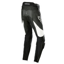 Pantalon moto cuir femme racing Alpinestars Stella Missile V3 Noir Blanc 2