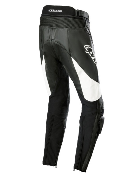 Pantalon moto cuir femme racing Alpinestars Stella Missile V3 Noir Blanc