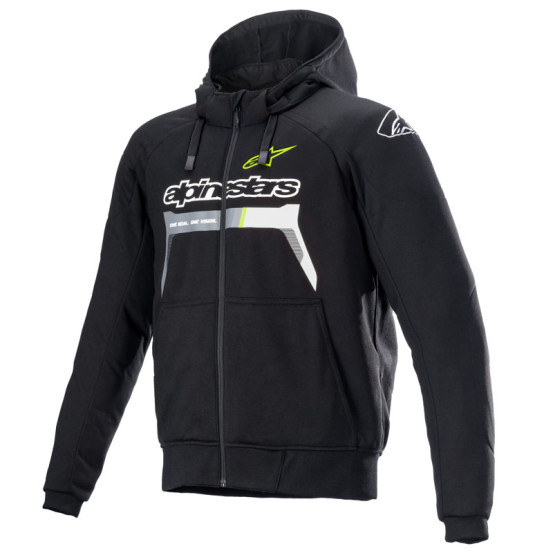 Sweat moto Alpinestars Chrome Ignition Noir Jaune Fluo