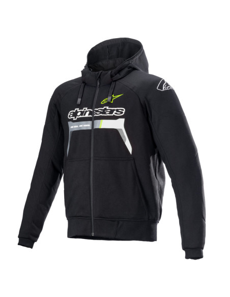 Sweat moto Alpinestars Chrome Ignition Noir Jaune Fluo