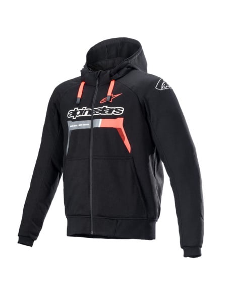 Sweat moto Alpinestars Chrome Ignition Noir Rouge Fluo