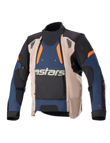 Veste moto Alpinestars Halo Drystar Bleu Kaki Orange