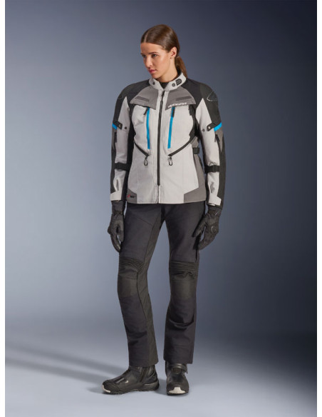 Veste moto femme Alpinestars Stella Bogota Pro Drystar Gris Noir Bleu