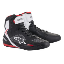 Baskets moto Alpinestars Faster-3 Rideknit Noir Blanc Rouge