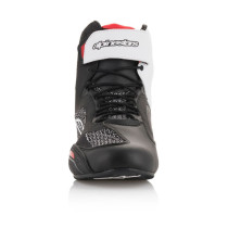 Baskets moto Alpinestars Faster-3 Rideknit Noir Blanc Rouge 2