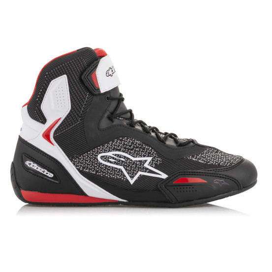 Baskets moto Alpinestars Faster-3 Rideknit Noir Blanc Rouge