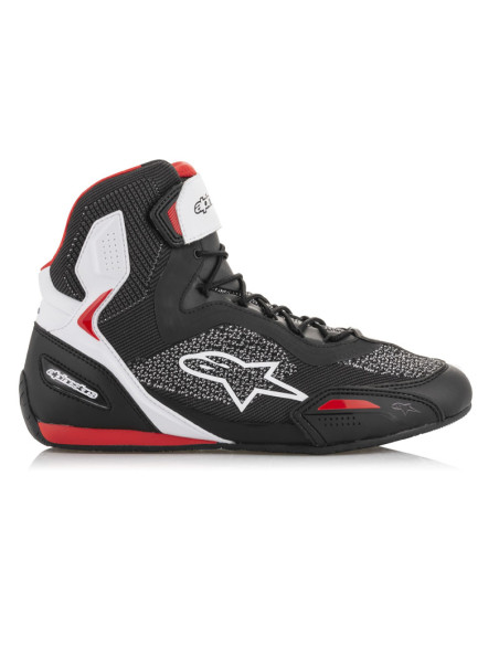 Baskets moto Alpinestars Faster-3 Rideknit Noir Blanc Rouge