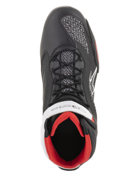 Baskets moto Alpinestars Faster-3 Rideknit Noir Blanc Rouge