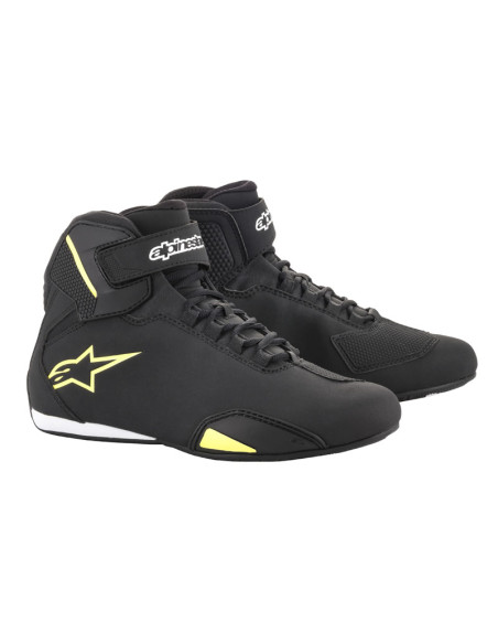 Baskets moto Alpinestars Sektor Noir Jaune Fluo