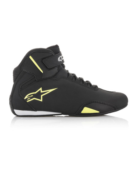 Baskets moto Alpinestars Sektor Noir Jaune Fluo