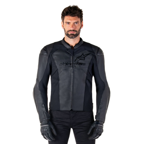 Blouson moto cuir racing Alpinestars Faster V3 Noir