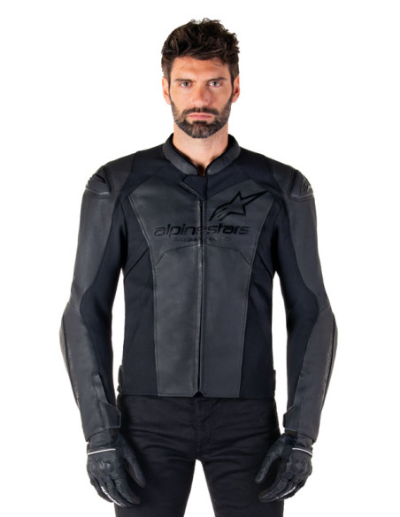 Blouson moto cuir racing Alpinestars Faster V3 Noir