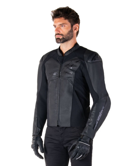 Blouson moto cuir racing Alpinestars Faster V3 Noir