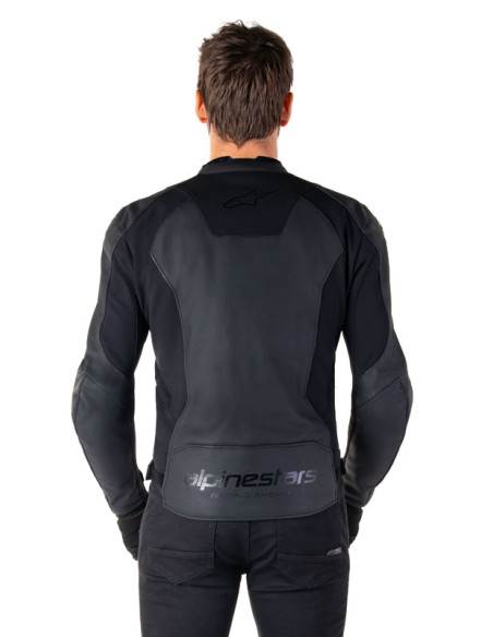 Blouson moto cuir racing Alpinestars Faster V3 Noir