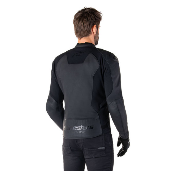 Blouson moto cuir racing Alpinestars Faster V3 Noir