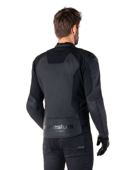 Blouson moto cuir racing Alpinestars Faster V3 Noir