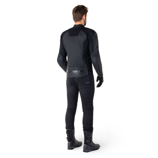 Blouson moto cuir racing Alpinestars Faster V3 Noir
