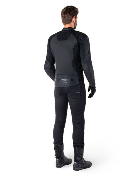 Blouson moto cuir racing Alpinestars Faster V3 Noir