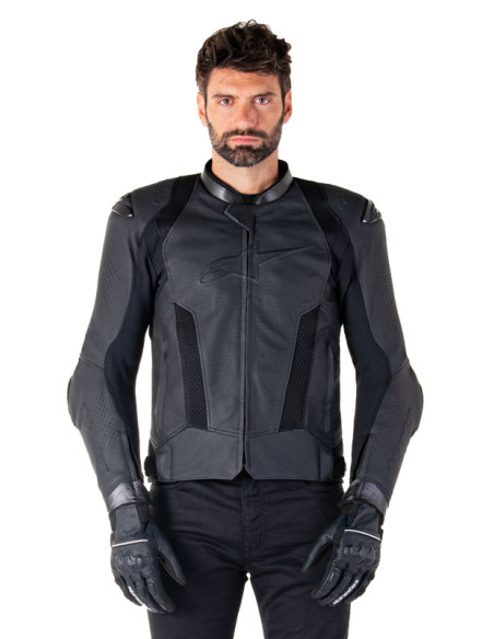 Blouson moto cuir racing Alpinestars Missile V3 Airflow Noir