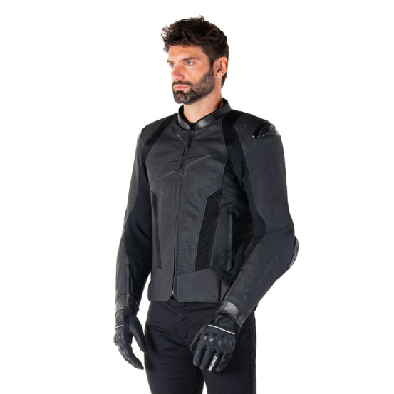 Blouson moto cuir racing Alpinestars Missile V3 Airflow Noir