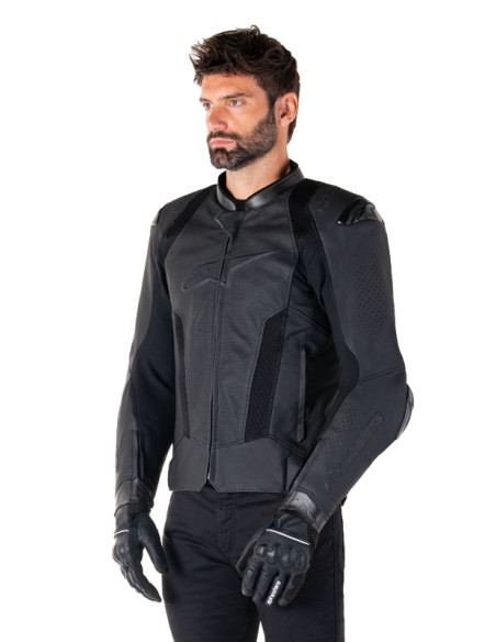 Blouson moto cuir racing Alpinestars Missile V3 Airflow Noir
