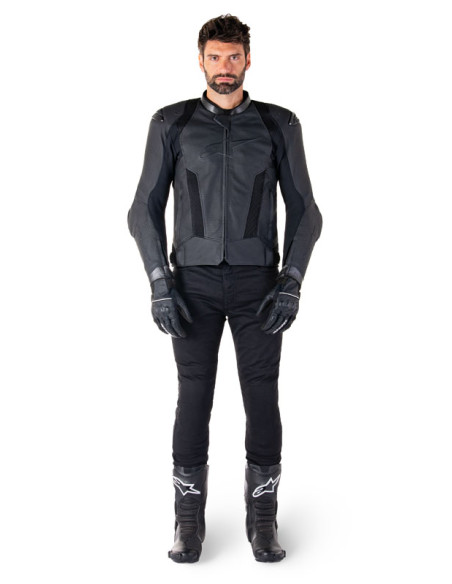 Blouson moto cuir racing Alpinestars Missile V3 Airflow Noir