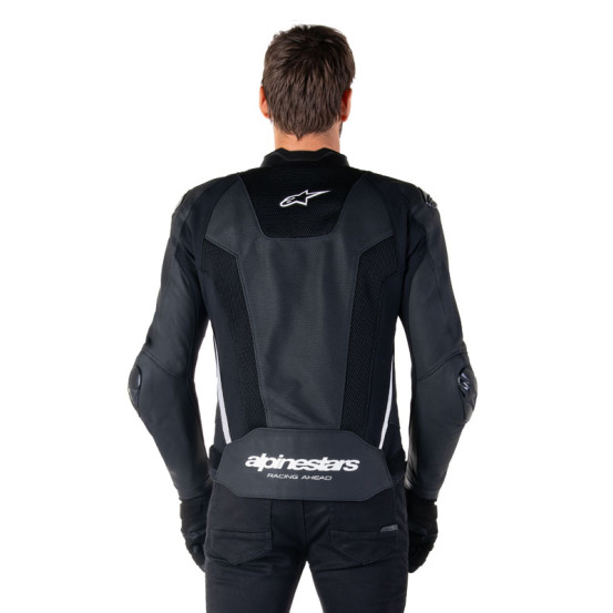 Blouson moto cuir racing Alpinestars Missile V3 Airflow Noir Blanc