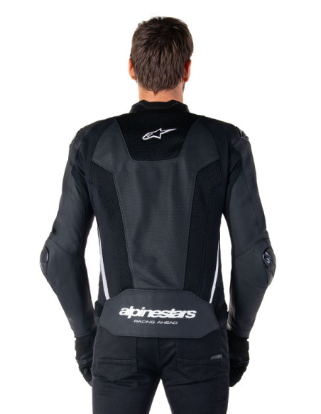 Blouson moto cuir racing Alpinestars Missile V3 Airflow Noir Blanc