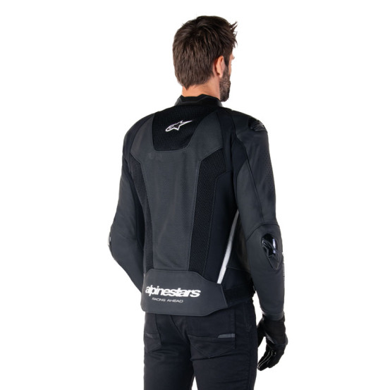 Blouson moto cuir racing Alpinestars Missile V3 Airflow Noir Blanc