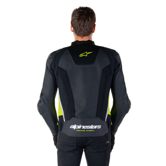 Blouson moto cuir racing Alpinestars Missile V3 Airflow Noir Jaune